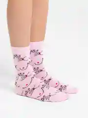 Угольный носки женские высокие с принтом