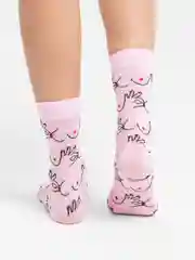 Угольный носки женские высокие с принтом