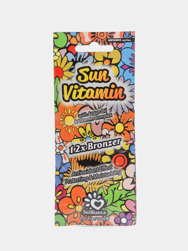 КРЕМ ДЛЯ ЗАГАРА В СОЛЯРИИ С ЭФФЕКТОМ АВТОЗАГАРА "SUN VITAMIN" С МАСЛОМ АРГАНЫ, ВИТАМИНОм