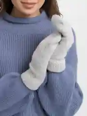 Серый варежки женские, зимние двухслойные теплые с начесом