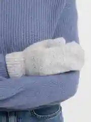 Серый варежки женские, зимние двухслойные теплые с начесом