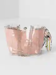 Розовый сумка женская, прозрачная, двойная