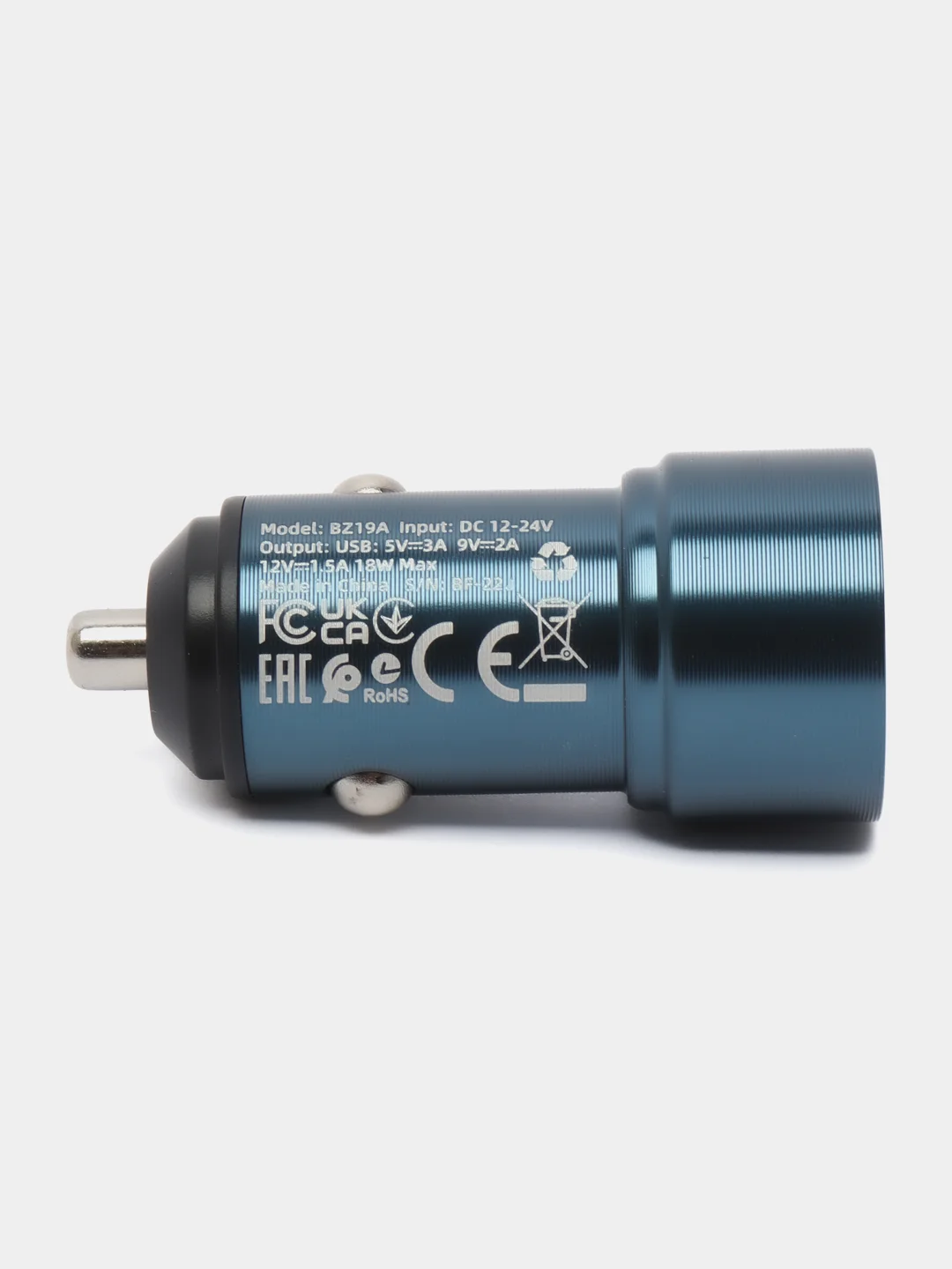 Синий автомобильное зарядное устройство Borofone BZ19A, 18 W, быстрая зарядка, QC3.0, FCP, AFC