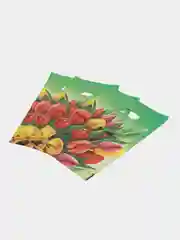 Лесной зеленый пакет подарочный на 8 марта, полиэтиленовый, с вырубной ручкой, 20х30 см 8 марта