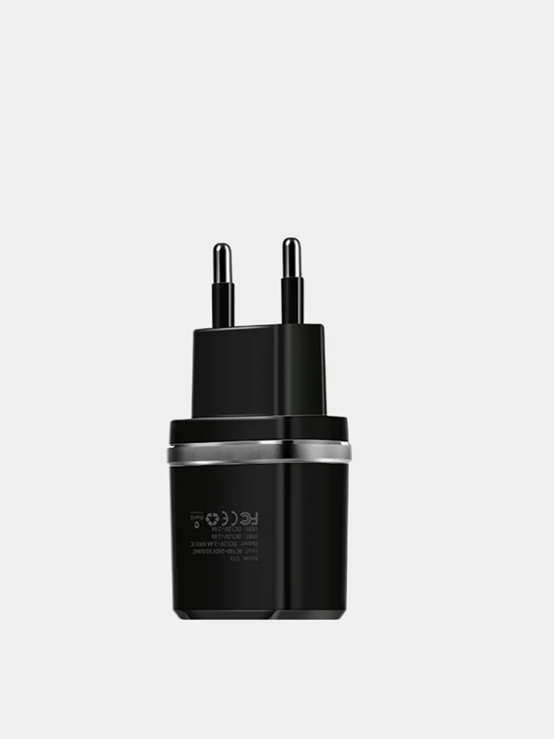 Черный сетевое зарядное устройство HOCO C12 (Lightning, до 2.4A) для Apple IPhone