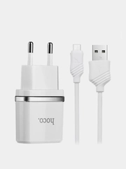 Сетевое зарядное устройство HOCO C12, с кабелем Micro USB для android, до 2.4A
