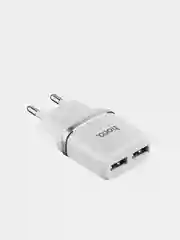 Черный сетевое зарядное устройство HOCO C12, с кабелем Micro USB для android, до 2.4A
