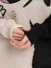 Голубой теплый свитер с принтом, унисекс