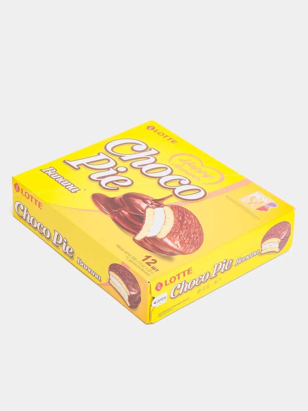 Печенье глазированное со вкусом банана CHOCO PIE LOTTE, 336 гр