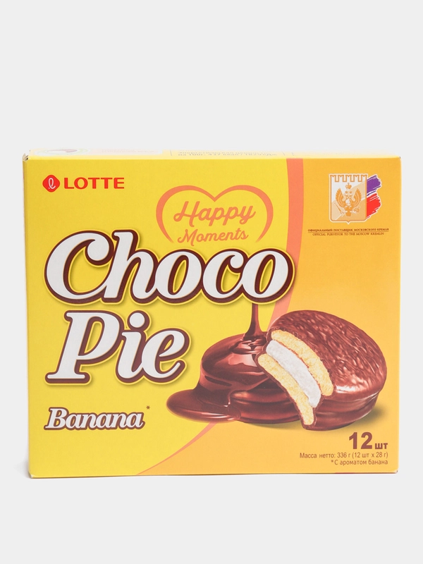 Печенье глазированное со вкусом банана CHOCO PIE LOTTE, 336 гр