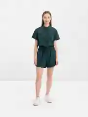 Зеленый комбинезон с шортами, женский