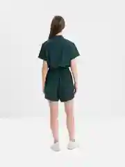 Зеленый комбинезон с шортами, женский