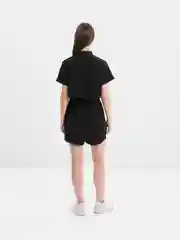 Черный комбинезон с шортами, женский
