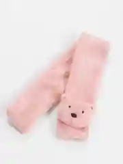 Кораллово-розовый шарф из искусственного меха, с игрушкой
