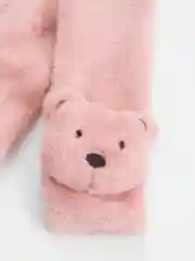 Кораллово-розовый шарф из искусственного меха, с игрушкой