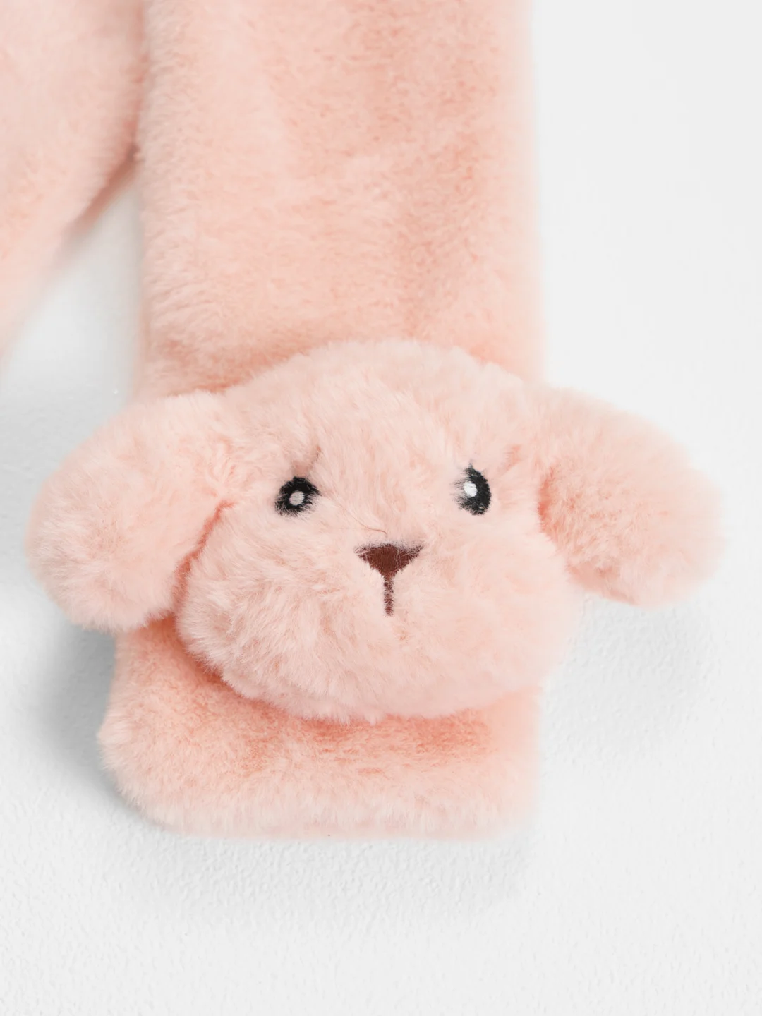 Коралловый шарф из искусственного меха, с игрушкой