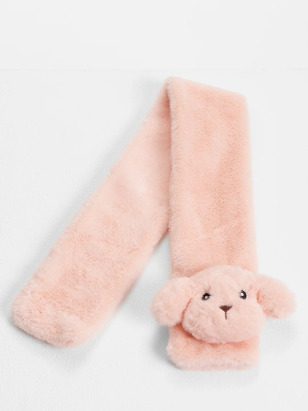 Коралловый шарф из искусственного меха, с игрушкой