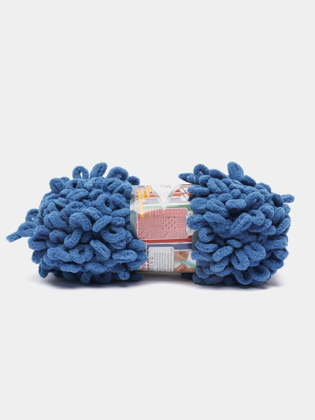 Синий пряжа Alize Puffy Fine, петельки маленькие, 100 г, 14 м
