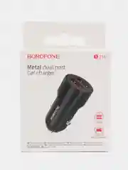 Черный автомобильное зарядное устройство Borofone BZ19 2.4A, для Lightning / Micro-USB / Type-C