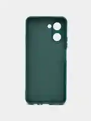 Тёмно-зелёный чехол для Realme C33 / Реалми С33 силиконовый, цветной, с мягким подкладом