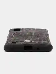 Черный чехол для Samsung A01, под кожу крокодил