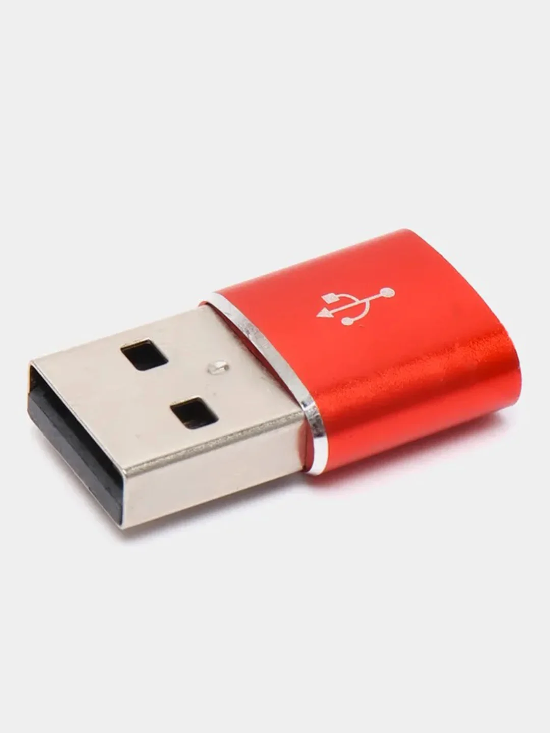 Красный адаптер, переходник USB Type-C на USB-A OTG для смартфона, планшета, мобильных устройств