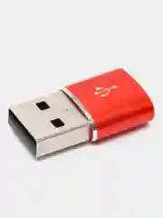 Красный адаптер, переходник USB Type-C на USB-A OTG для смартфона, планшета, мобильных устройств