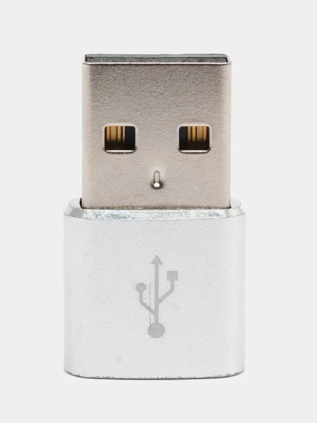 Серебряный адаптер, переходник USB Type-C на USB-A OTG для смартфона, планшета, мобильных устройств