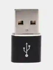 Черный адаптер, переходник USB Type-C на USB-A OTG для смартфона, планшета, мобильных устройств