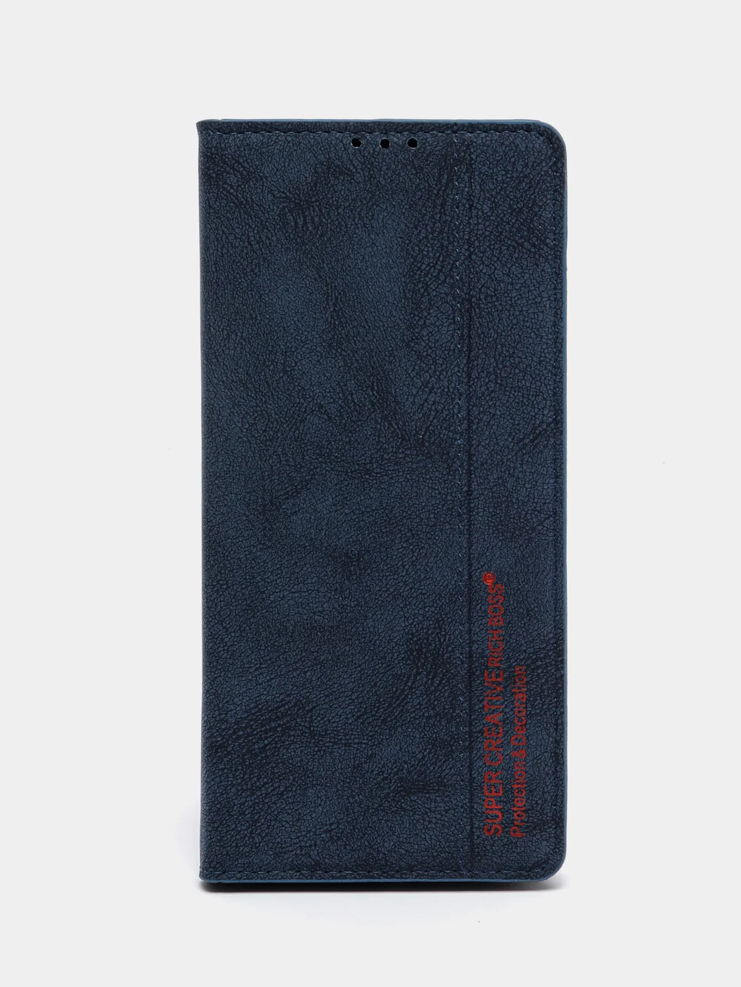 Синий чехол-книжка Rich Boss для Realme C30, экокожа, нубук, с визитницей