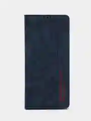 Синий чехол-книжка Rich Boss для Realme C30, экокожа, нубук, с визитницей