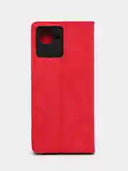 Красный чехол-книжка Rich Boss для Realme C30, экокожа, нубук, с визитницей