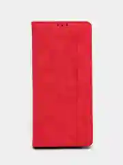Красный чехол-книжка Rich Boss для Realme C30, экокожа, нубук, с визитницей