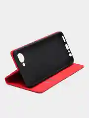 Красный чехол-книжка Rich Boss для Realme C30, экокожа, нубук, с визитницей