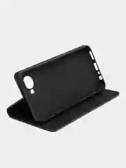 Черный чехол-книжка Rich Boss для Realme C30, экокожа, нубук, с визитницей
