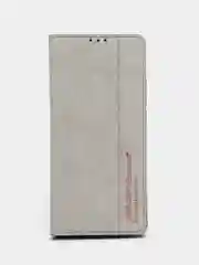 Серый чехол-книжка Rich Boss для Realme C30, экокожа, нубук, с визитницей