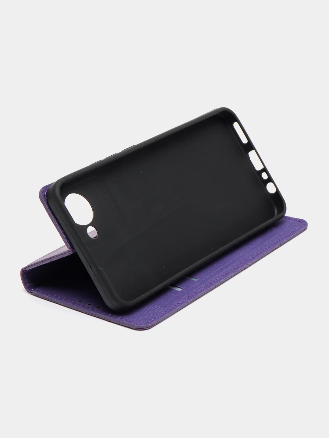 Фиолетовый чехол-книжка Rich Boss для Realme C30, экокожа, нубук, с визитницей