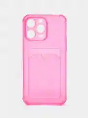 Фуксия чехол с карманом для карт для iPhone 14, Pro, Max, Plus