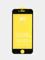 Черный защитное стекло для iPhone 6 / 6S (Айфон 6, 6s), с черной и белой рамкой
