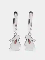 Белый серьги серебряные, детские