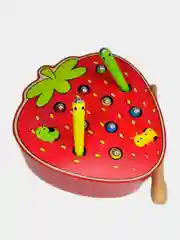 Фуксия магнитная рыбалка, деревянная игрушка поймай червяка