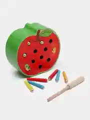 Зеленый магнитная рыбалка, деревянная игрушка поймай червяка