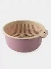 Коралловый меланж дуршлаг с корзиной / Дуршлаг для промывки овощей /фруктов/ круп / Сито для слива жидкостей