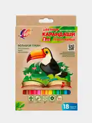 Карандаши пластиковые шестигранные "Zoo", 18 цвета