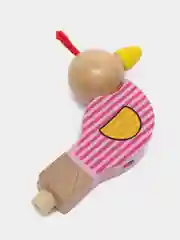 Розовый свисток птичка деревянная игрушка