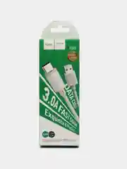Белый кабель для зарядки Micro-USB, Type-C, Ligthtning USB до 3A Hoco X88 ПВХ 1м