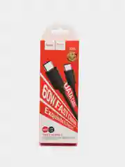 Черный кабель для зарядки Micro-USB, Type-C, Ligthtning USB до 3A Hoco X88 ПВХ 1м