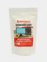 Салфетки для экранов всех типов и пластика (запасной блок) BRAUBERG
