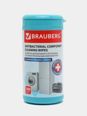 Салфетки антибактериальные для бытовой и оргтехники, Brauberg, 100 шт. (513477)