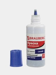 Краска штемпельная BRAUBERG PROFESSIONAL, синяя, 30 мл, на водной основе, 227981